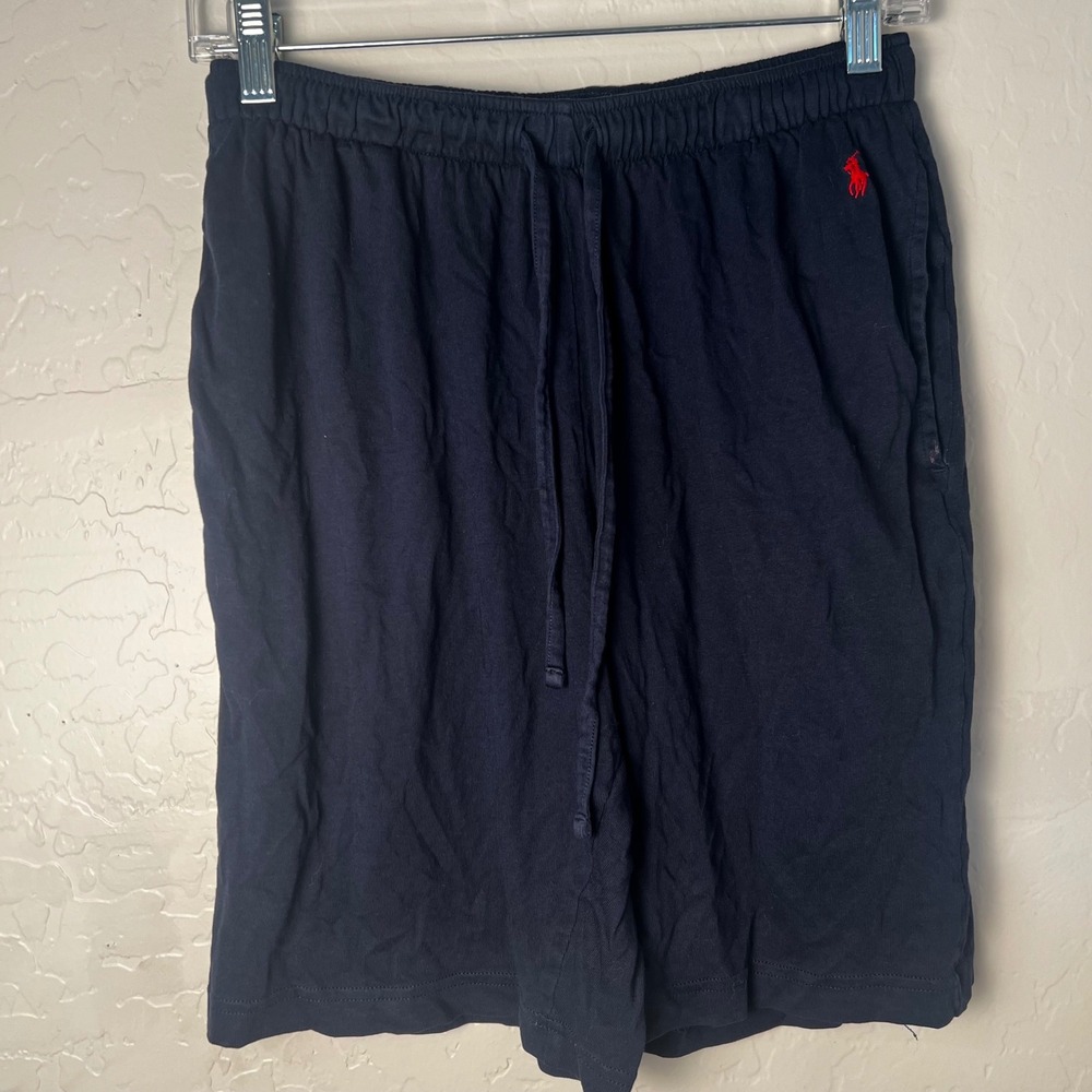 Polo Ralph Lauren Mens Sleep Shorts Navy Blue Jersey Knit Pony Logo Small
